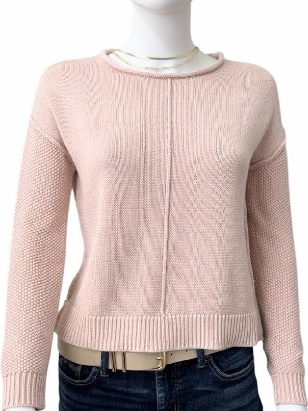 Rails Erin Knit Sweater Blush Pink Crewneck Lightweight Pullover XS